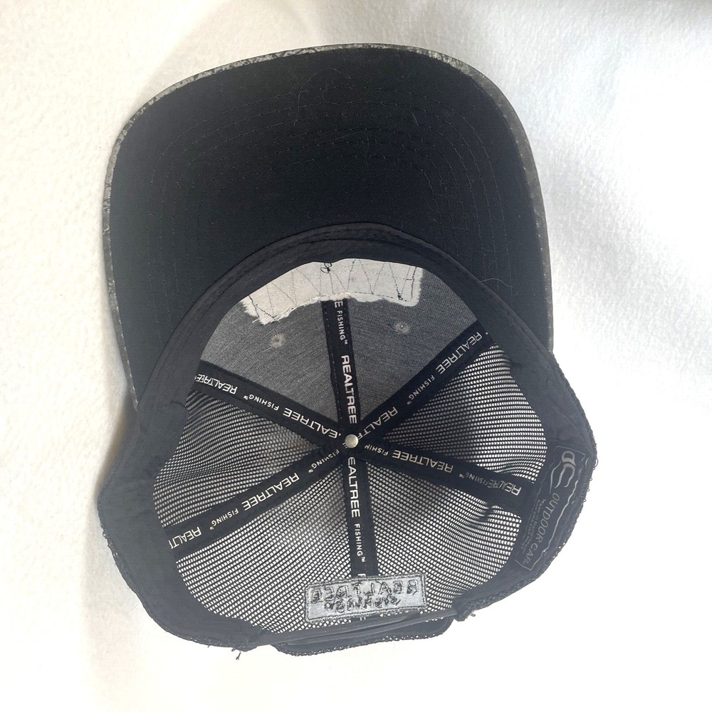 Realtree Fishing Wav3 charcoal mesh trucker style hat/cap snapback adjustable - Picture 6 of 8